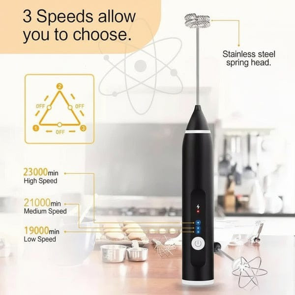 2-in-1 Electric Milk Frother & Egg Whisk – USB Rechargeable Mixer