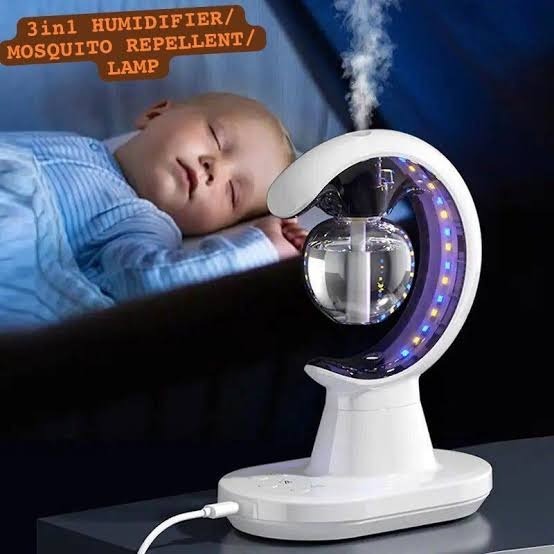 3-in-1 Smart Electric Mosquito Repellent, Air Humidifier & LED Lamp