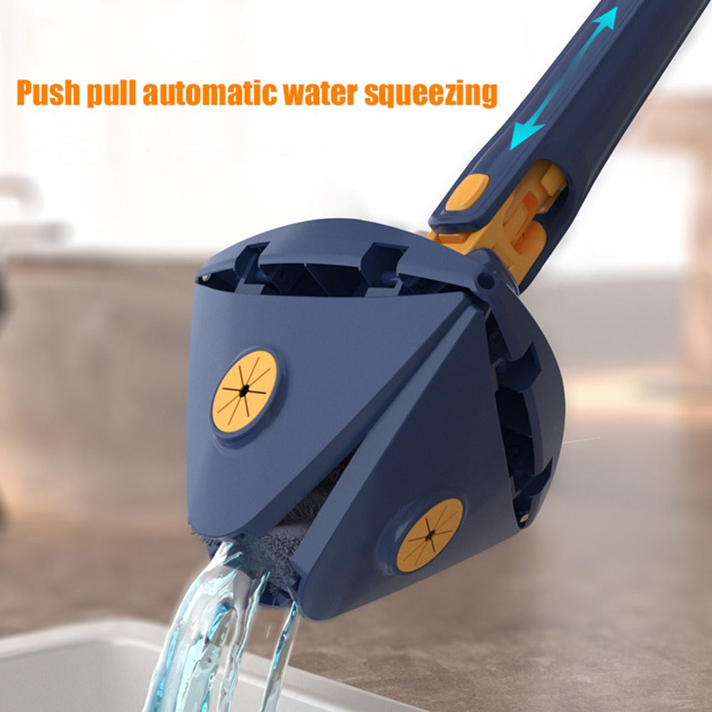 New Extended Triangle Mop 360° Twist Squeeze Wringing X-Type Mop