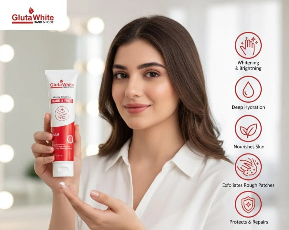 Gluta White Whitening & Brightening Hand & Foot Cream – Deep Moisturizing & Nourishing Skin Care Cream